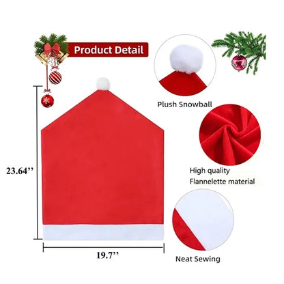 Red Christmas Chair Cover Home Decor