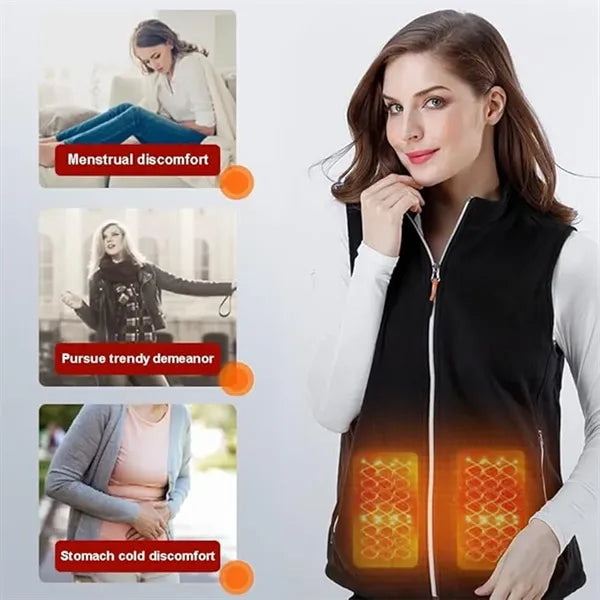 Polar Fleece Heated Vest Warm Jacket