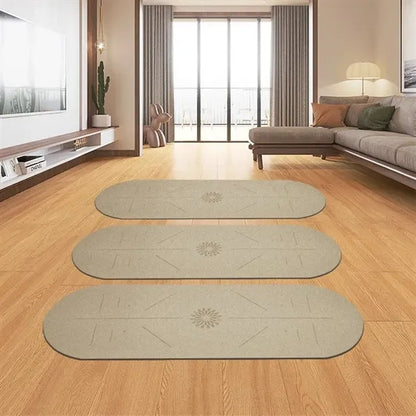 Non-slip Oval PU Rubber Yoga Exercise Mat