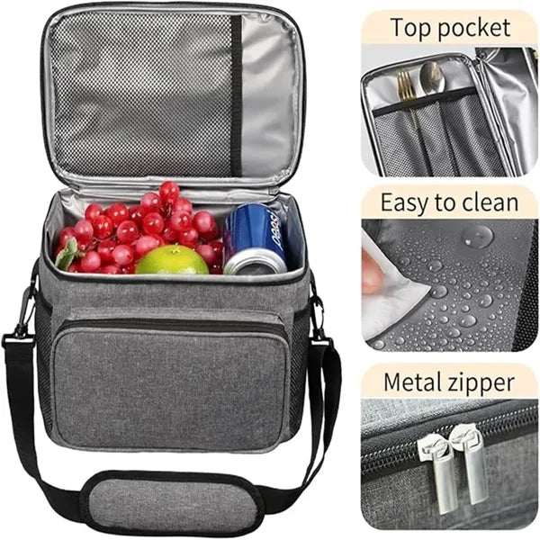 Adjustable Collapsible Insulated Lunch Cooler Bag