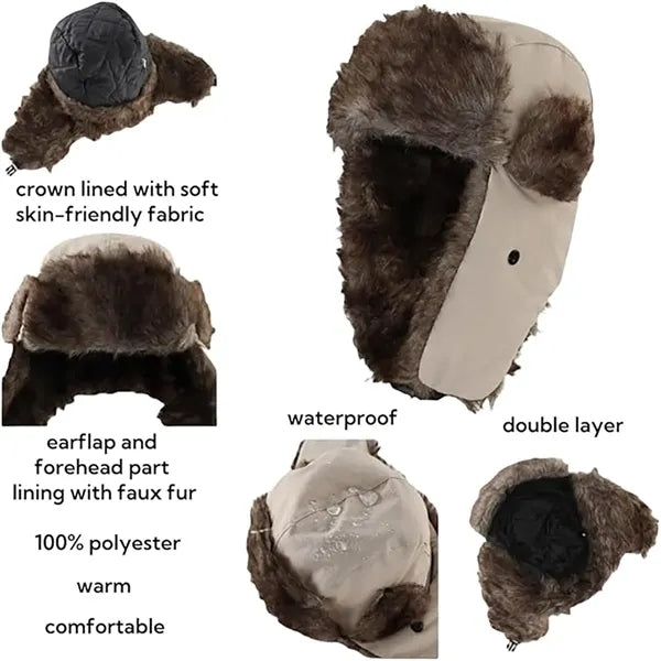 Winter Trapper Faux Fur Hat with Ear Flaps