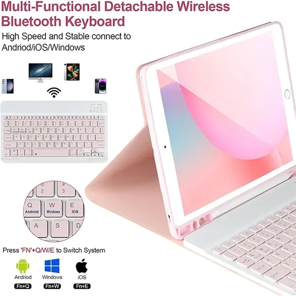 All Size Apple Pad Case with Bluetooth Keyboard