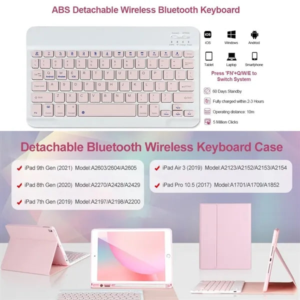 All Size Apple Pad Case with Bluetooth Keyboard