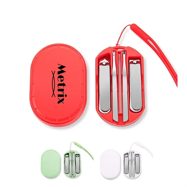 5-Piece Stainless Steel Nail Care Set with Travel Case