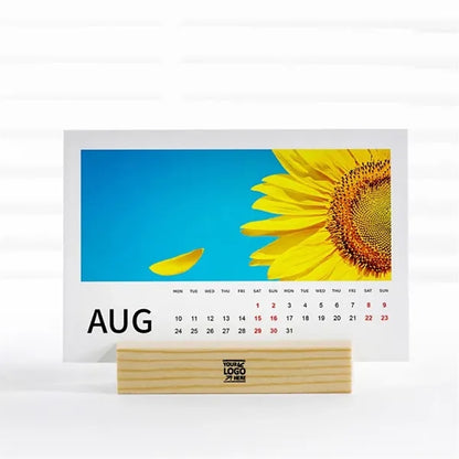 2026 Custom Wooden Desk Calendar With Stand