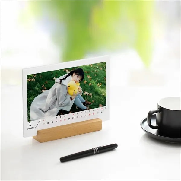 2026 Custom Wooden Desk Calendar With Stand