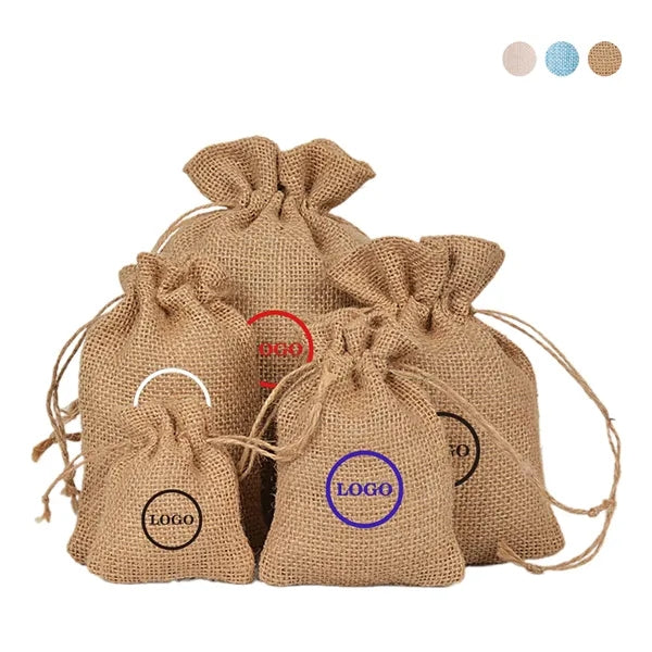 Burlap Drawstring Gift Bag Linen Jute Pouche