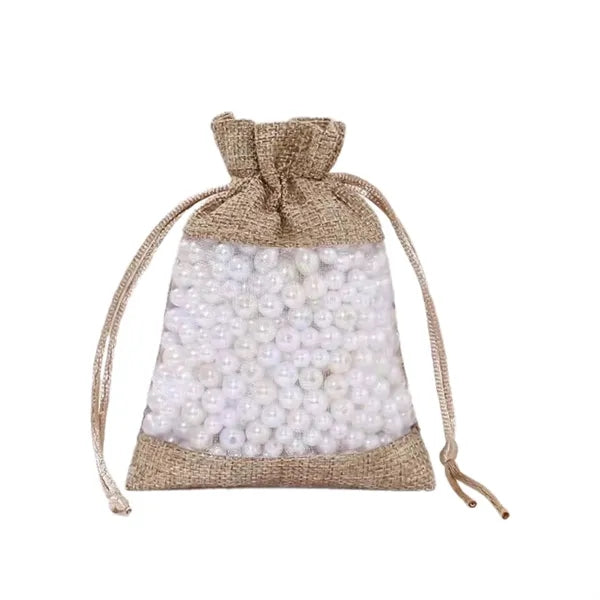 Burlap Drawstring Gift Bag Linen Jute Pouche