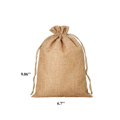 Burlap Drawstring Gift Bag Linen Jute Pouche
