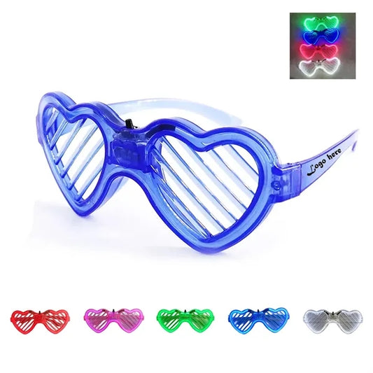 Hearted Shaped LED Neon Light Up Flashing Glasses