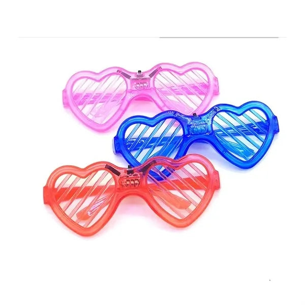 Hearted Shaped LED Neon Light Up Flashing Glasses