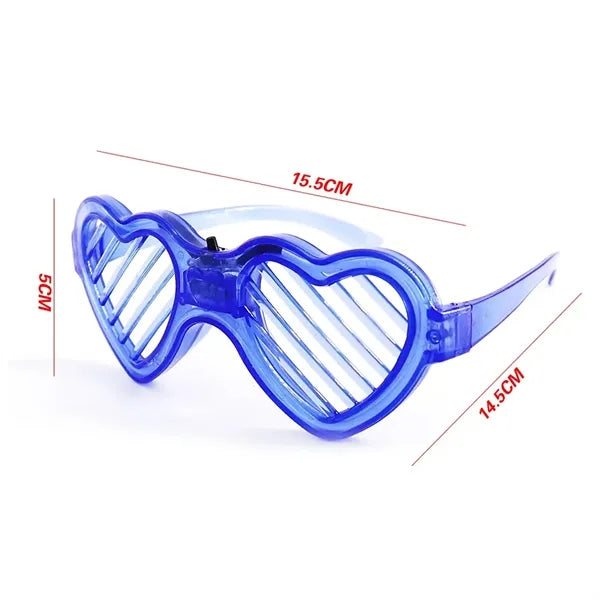 Hearted Shaped LED Neon Light Up Flashing Glasses