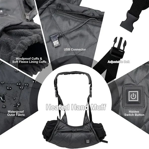 Heated Hand Warming Outdoor Sports Warm Muffs