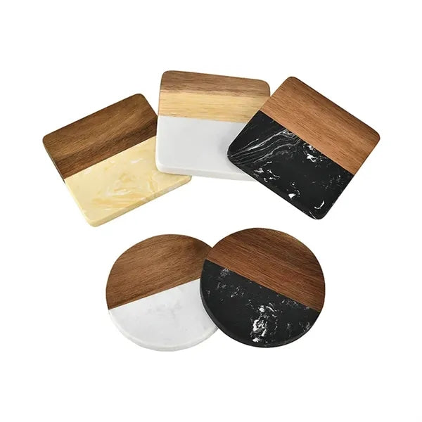 Marble And Acacia Wooden Coasters
