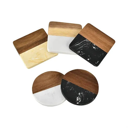 Marble And Acacia Wooden Coasters