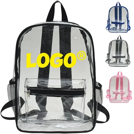 Large Clear Backpack Girls Women School Bookbag Heavy Duty