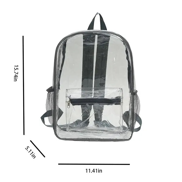 Large Clear Backpack Girls Women School Bookbag Heavy Duty