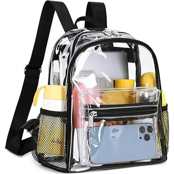 Large Clear Backpack Girls Women School Bookbag Heavy Duty