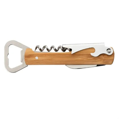 Pinot Bamboo Corkscrew Wine Bottle Opener Multi-Tool