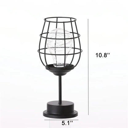 LED Wrought Iron Wine Glass Shaped Lamp Small Night Light