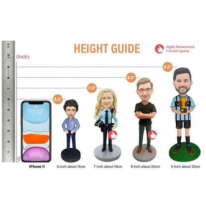 Fully Customizable 6 inch Clay Bobblehead