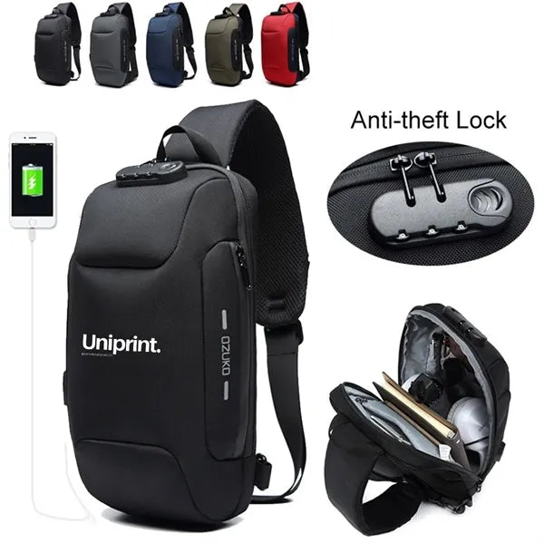 Anti Theft Usb Recharging Sling Crossbody Bag