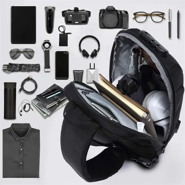 Anti Theft Usb Recharging Sling Crossbody Bag