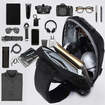 Anti Theft Usb Recharging Sling Crossbody Bag