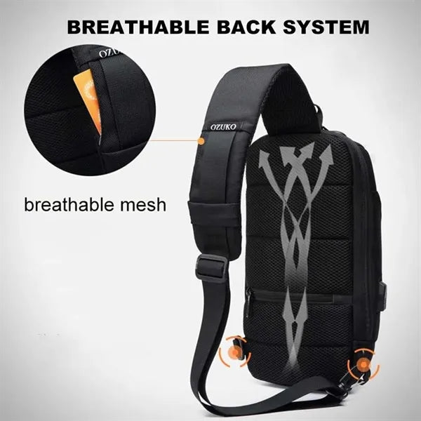 Anti Theft Usb Recharging Sling Crossbody Bag