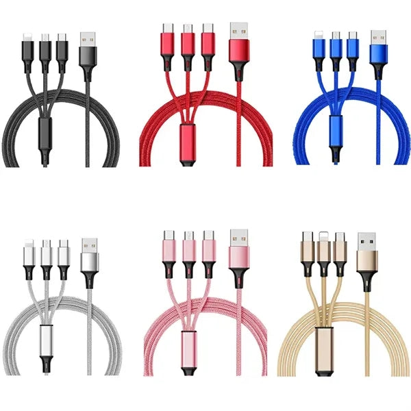 3 In 1 Fast Charging Cable In Capsule Case With Key Loop