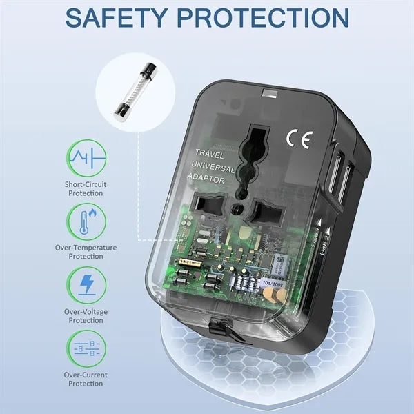 Universal Plug Adapter With 2 USB Ports