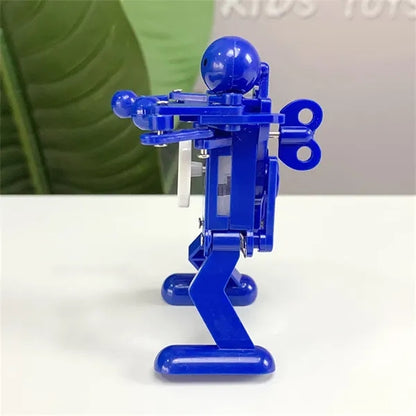 Wind-Up Dancing Robot with Spinning Logo Disc Toy
