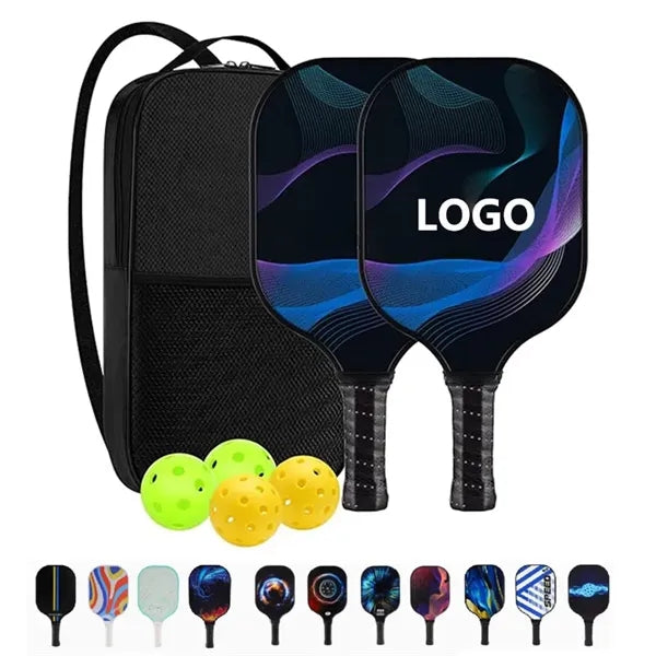 Custom Pickleball Paddle Set with Balls and Bag - 2 Rackets