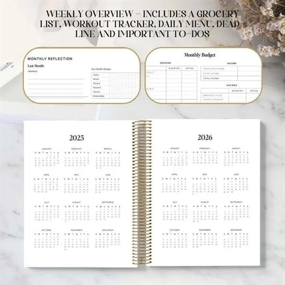 THE DAILEE 2025 Daily Planner Calendar Spiral Notebook