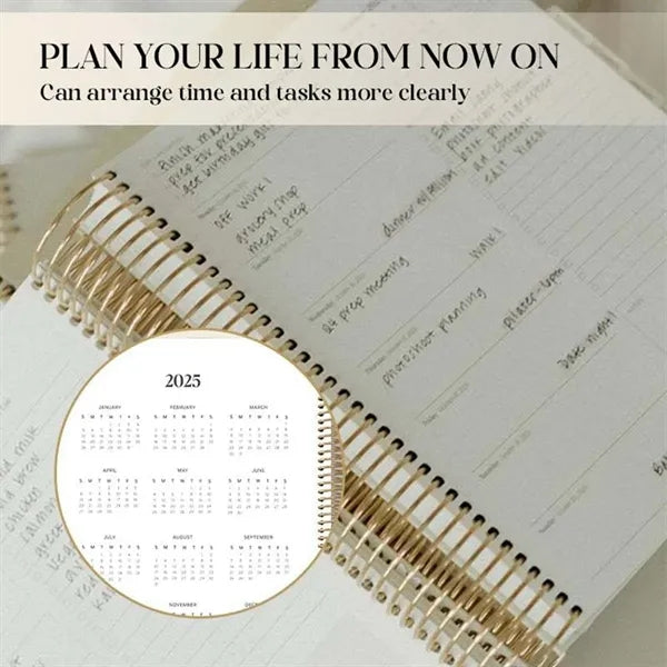 THE DAILEE 2025 Daily Planner Calendar Spiral Notebook