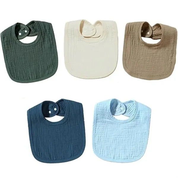 Soft Cotton Muslin Baby Bibs for Unisex Boys Girls