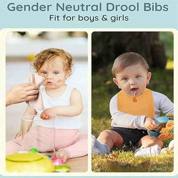 Soft Cotton Muslin Baby Bibs for Unisex Boys Girls