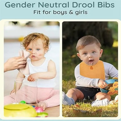 Soft Cotton Muslin Baby Bibs for Unisex Boys Girls