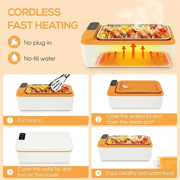 USB Rechargeable Cordless Heated Lunch Box