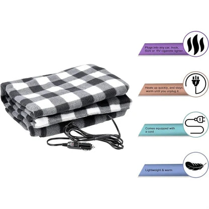 12 Volt Electric Heated Blanket for Car Truck SUV or RV