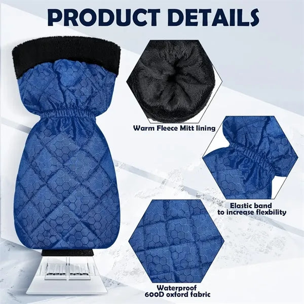 Waterproof Snow Ice Scraper with Glove for Car Windshield