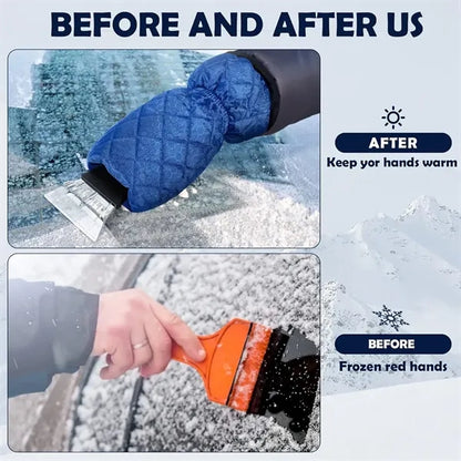 Waterproof Snow Ice Scraper with Glove for Car Windshield