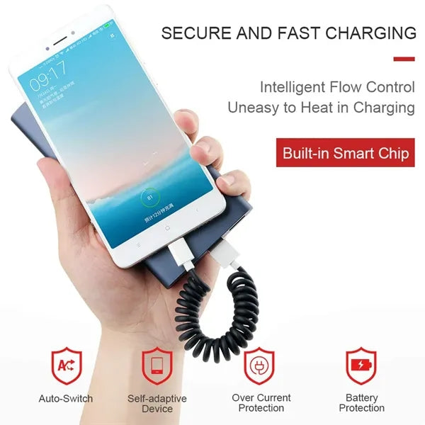 Extendable Charging Cable Set with 3 USB Adapters