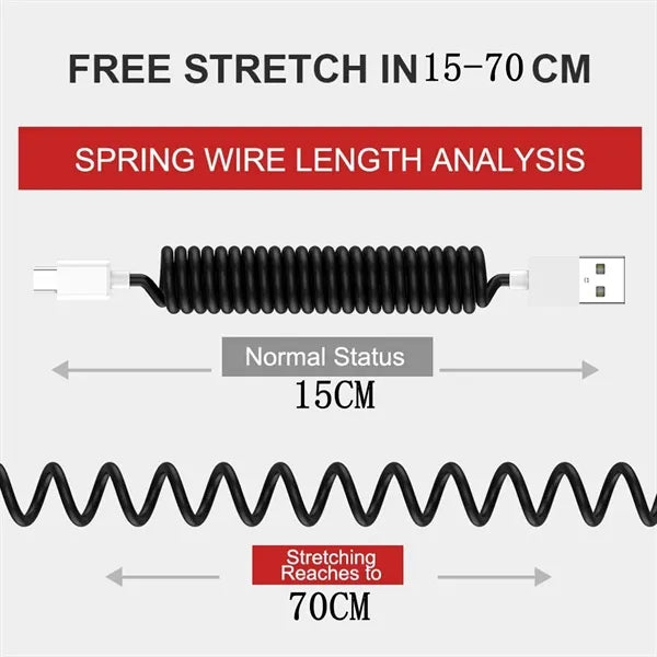 Extendable Charging Cable Set with 3 USB Adapters