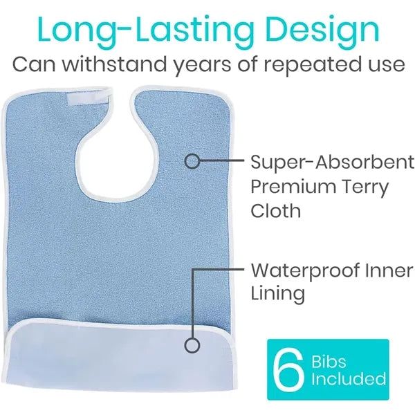 Waterproof Terry Cloth Bibs for Adults