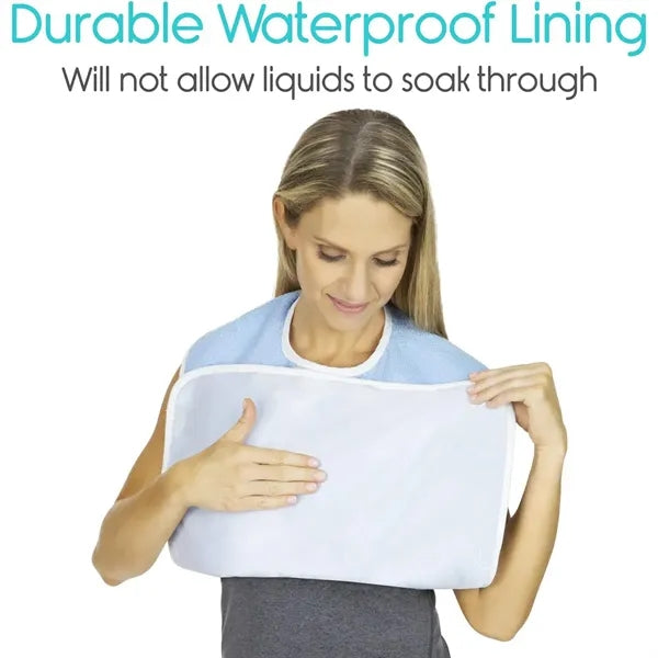 Waterproof Terry Cloth Bibs for Adults