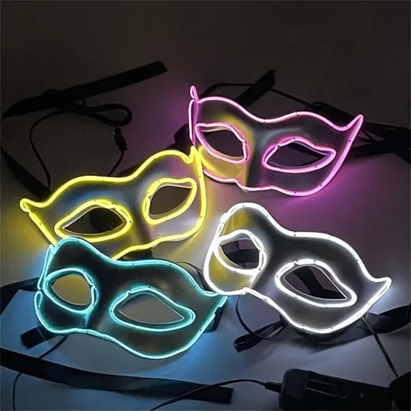Cold light luminous half face ball masks makeup party