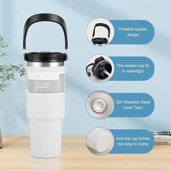 30 OZ Tumbler With Flip Straw
