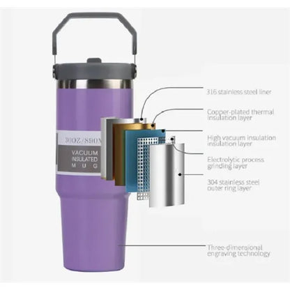 30oz Stainless Steel Tumbler with Straw