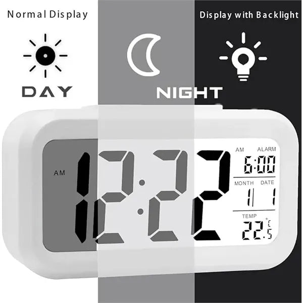 LED Display Digital Alarm Clock Battery Operated